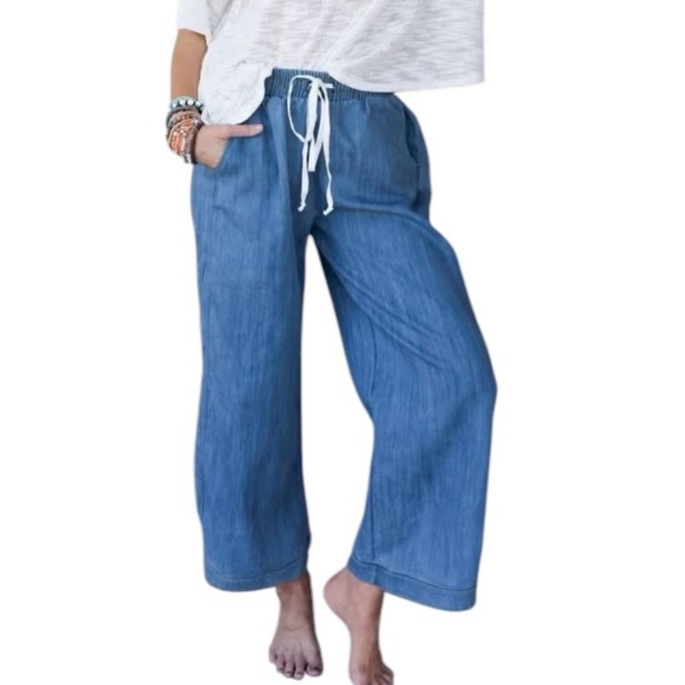 Three Bird Nest Blue Cropped Jeans